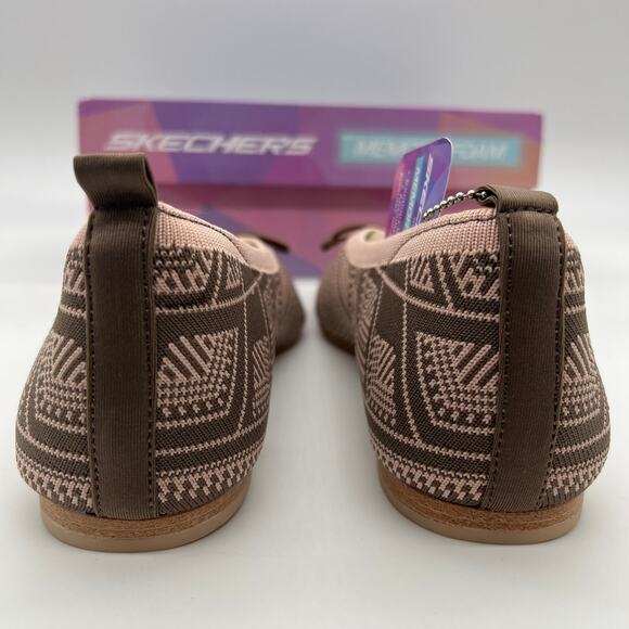 Skechers Flats Size 10 Cleo Ship Knit Vegan Skimmers Sweet Class Mocha - Picture 6 of 11